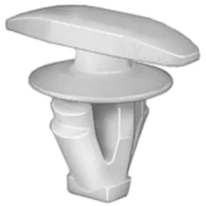 AUVECO 21334 Double Head Type 3 Weatherstrip Retainer, (5 x 15 mm Dia Bottom) Head, Nylon, White