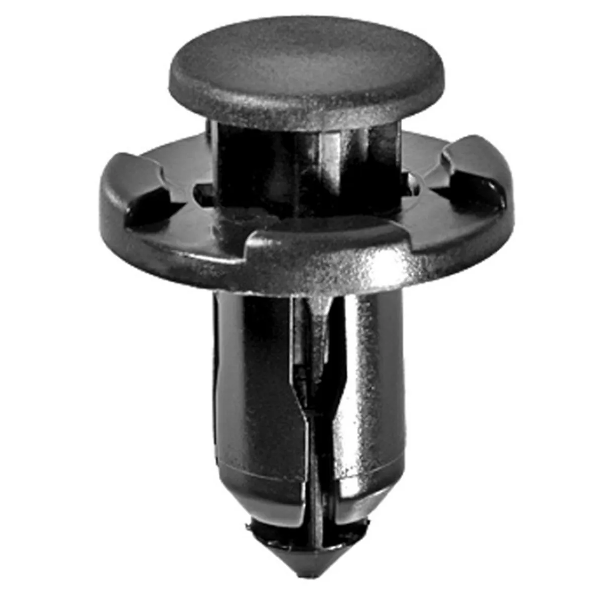 AUVECO 21420 Push-Type with Drive Pin Fender and Grille Retainer, 21 mm Dia Head x 15 mm L Stem, Nylon, Black