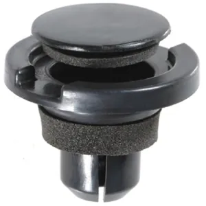 AUVECO 21501 Push-Type with Drive Pin Rocker Molding Retainer, 25 mm Dia Head x 12 mm L Stem, Nylon, Black