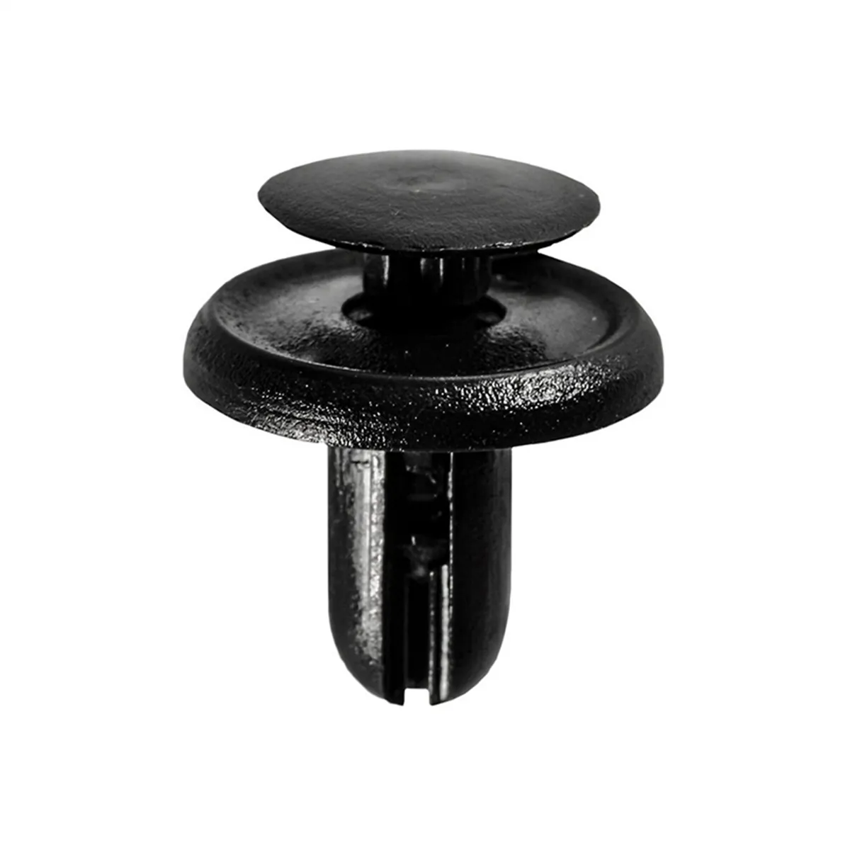AUVECO 21658 Push-Type Type 4 Retainer, 15 mm Dia Head x 11 mm L Stem x 6 mm Hole, Nylon, Black
