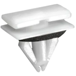 AUVECO 21668 Rocker Panel Molding Clip, (12 x 20 mm Top x 15 x 20 mm Bottom) Head, Nylon, White
