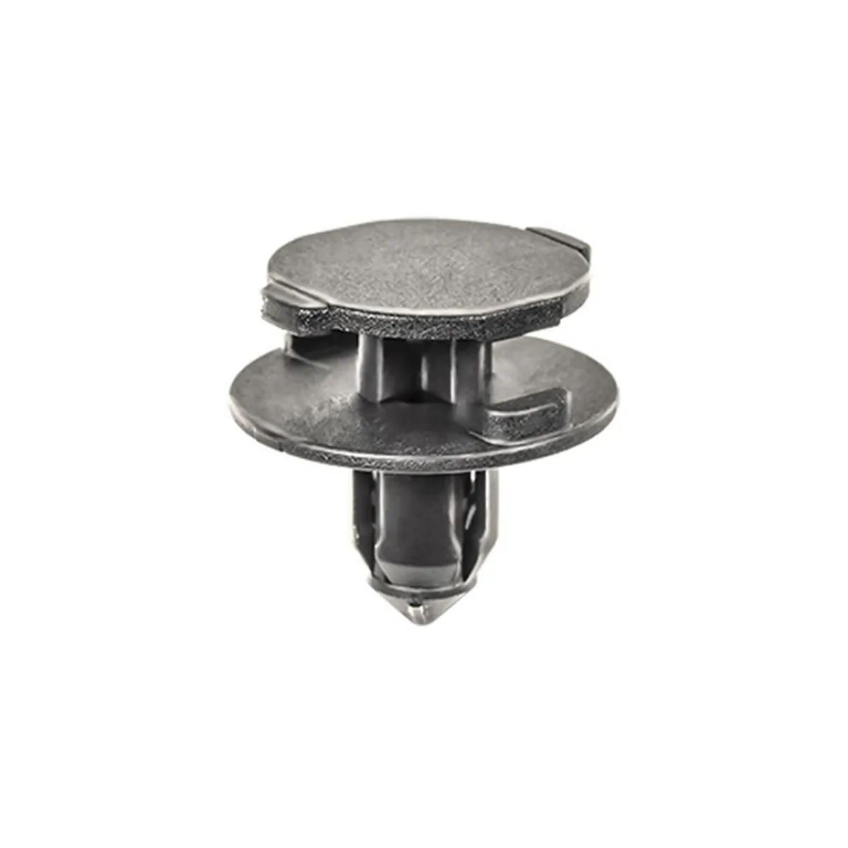 AUVECO 22039 Push-Type Retainer, (16 x 19 mm Dia Top x 20 mm Dia Bottom) Head x 12 mm L Stem, Nylon, Black