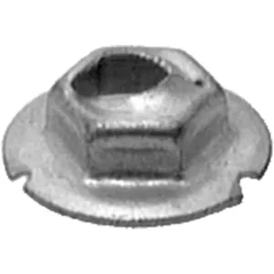 AUVECO 2896 Hex Washer Thread Cutting Nut, 3/16 in Stud x 3/8 in Across Flats, Zinc