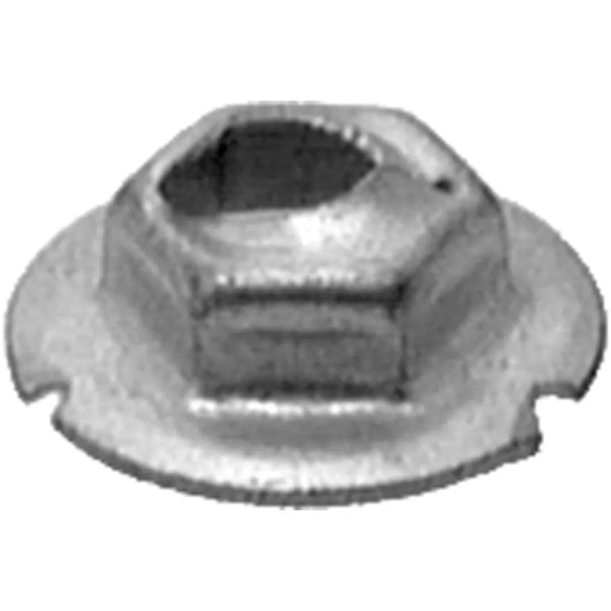 AUVECO 2896 Hex Washer Thread Cutting Nut, 3/16 in Stud x 3/8 in Across Flats, Zinc