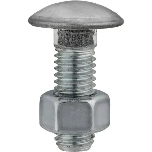 AUVECO 3099 Round Head Bumper Bolt, 7/16 in - 14 TPI x 1-1/4 in L, Stainless Steel Cap/Zinc