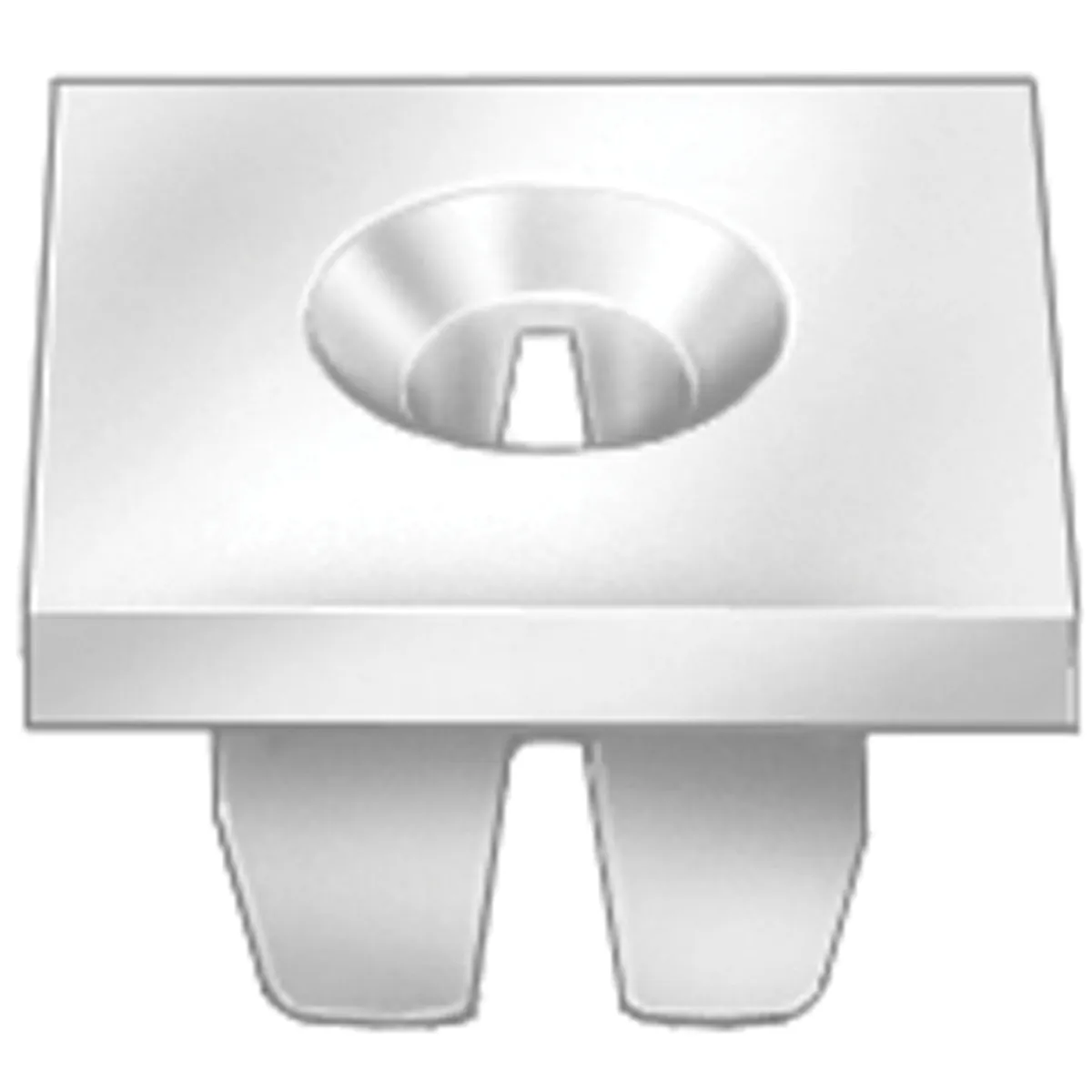AUVECO 8435 Square Head License Plate Nut, 1/4 in Screw x (0.08 in THK x 5/8 in) Head x 0.395 in W x 0.425 in OAL