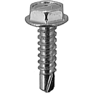 AUVECO 9615 Hex Washer Head Teks Point Tapping Screw, #10 Screw x 3/4 in L, Zinc