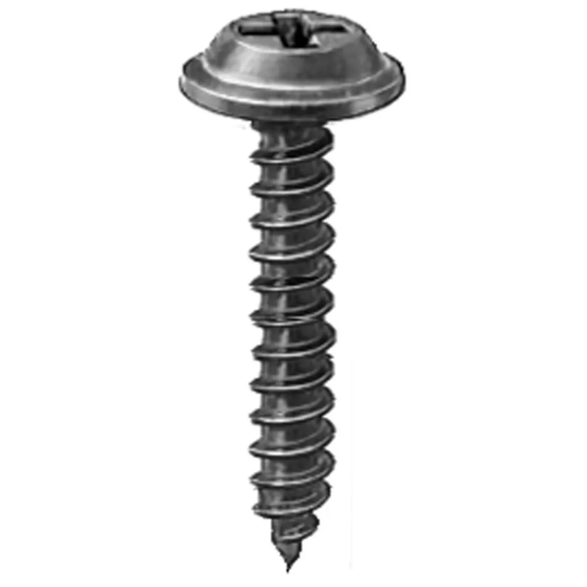 AUVECO AP12216 Phillips Flat Top Washer Head A/AB Point Tapping Screw, #8 x 1 in L, Black E-Coat