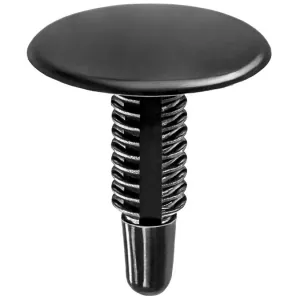AUVECO AP12909 Single Head Type 1 Trim Panel Retainer, 1 in Dia Bottom Head x 1-1/16 in L Stem, Nylon, Black