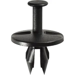 AUVECO AP14010 Push-Type with Open End Type 5 Fascia Retainer, 1 in Dia Head x 23/32 in L Stem, Nylon, Black