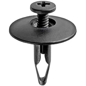 AUVECO AP14994 Push-Type with Closed End Retainer, 1 in Dia Head x 7/8 in L Stem x 5/16 in Hole, Nylon, Black