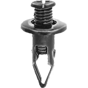 AUVECO AP17143 Push/Screw-Type with Closed End Retainer, 20 mm Dia Head x 27 mm L Stem x 10 mm Hole, Nylon, Black