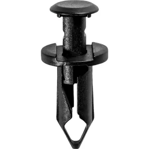 AUVECO AP17222 Push-Type with Closed End Retainer, 15 mm Dia Head x 20 mm L Stem x 8 mm Hole, Nylon, Black