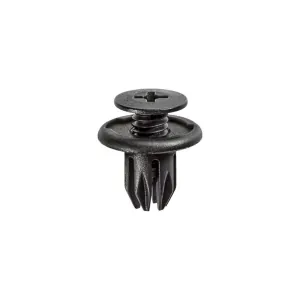 AUVECO AP17267 Push/Screw-Type with Open End Front and Rear Bumper Retainer, 20 mm Dia Head, Nylon, Black
