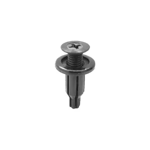 AUVECO AP18119 Push/Screw-Type with Open End Front and Rear Bumper Retainer, 20 mm Dia Head, Nylon, Black