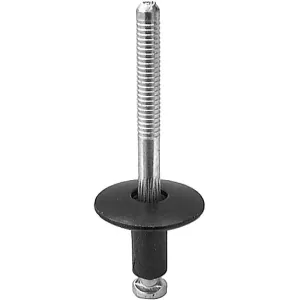 AUVECO AP18167 Peel-Type Rivet, 1/4 in Dia x 3/32 to 19/32 in Grip Range, Aluminum Rivet/Steel Mandrel, Black