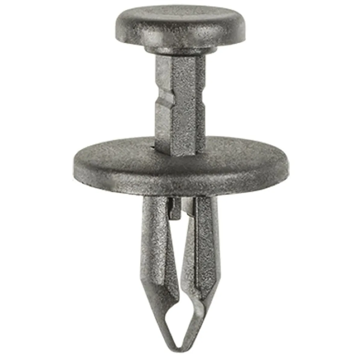 AUVECO AP20458 Push-Type with Closed End Side Shield Retainer, 20 mm Dia Head x 17 mm L Stem x 7 mm Hole, Black