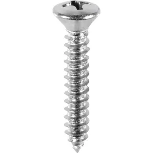 AUVECO AP2713 Phillips Oval Head A/AB Point Tapping Screw, #8 Screw x 1 in L, Chrome