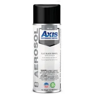 Spray Enamel, Flat Black, Aerosol, 12oz