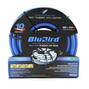 BluBird Rubber Air Hose Assembly 1/2" x 100'