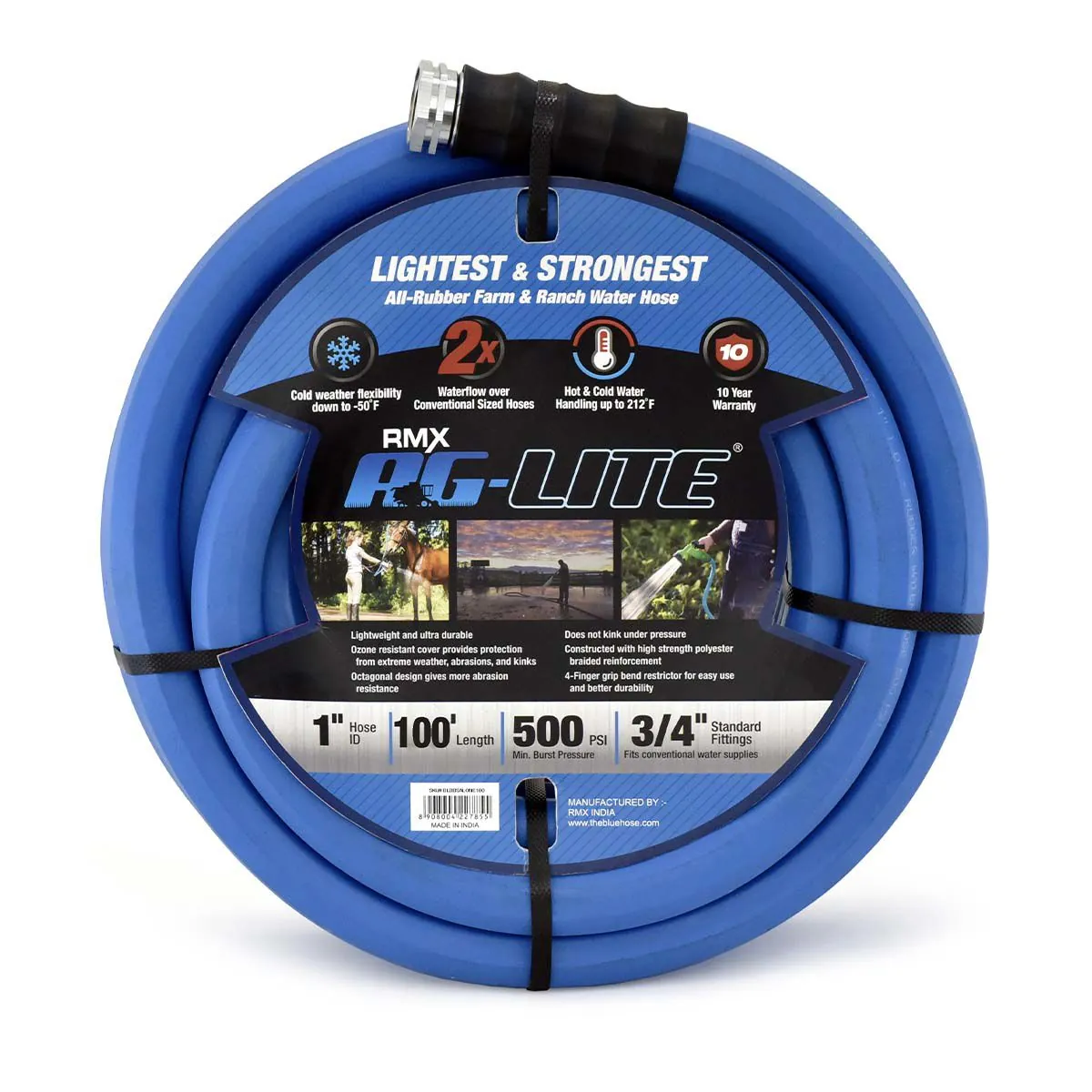 BluBird AG - Lite Rubber Water Hose Assembly 1" x 100'