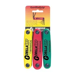 Bondhus Corp. 3PC Gorilla Grip Hex [SAE/MET] & Torx Fold-out L-Wrench Dis