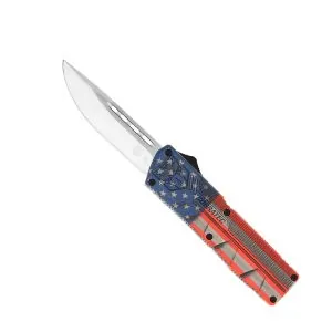 Lightweight American Flag Cerakote with D2 Drop Not Serrated Blade