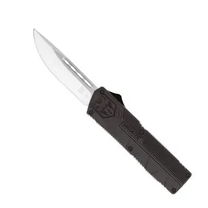 Black Lightweight OTF with D2 Drop Not Serrated Blade