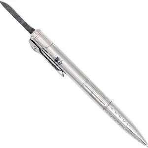 CNC OTF Pen in Titanium with a D2 blade and black ink