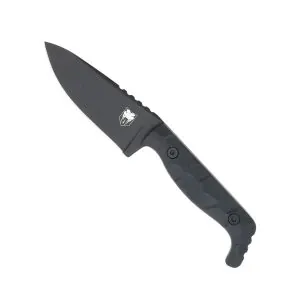 Kingpin Fixed Blade Black with Black D2 blade and Kydex sheath