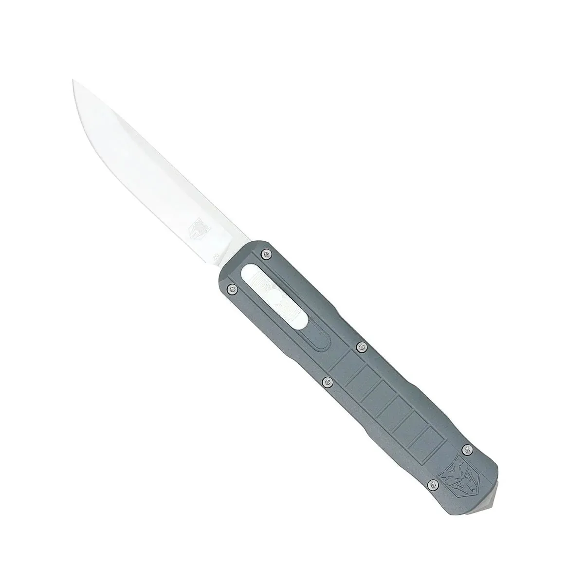Raptor Grey Side Button OTF with D2 Drop Not Serrated Blade