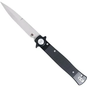 CobraTec Stiletto Button Lock G10 Scales and a Satin VG10 Steel Blade