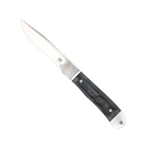 Trapper Hidden Release Black Bone with D2 Drop Not Serrated Blade