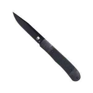 Trapper Hidden Release G-10 Blackout D2 Drop Not Serrated Blade