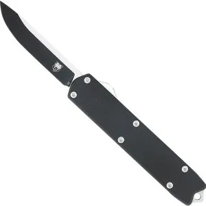 Small Dominator Black With D2 Steel Blade Right hand clip and glass breaker.