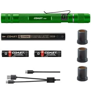 COAST Products HP3R 500 Lumen Rechargeable Penlight with Twist Focus - Green