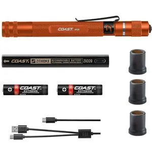COAST Products HP3R 500 Lumen Rechargeable Penlight with Twist Focus - Color Orange