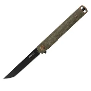 COAST Products LX504 1919 Founders Series Select Assisted Open Titanium Nitride Coated 9Cr18Mov Tanto Blade Linen Micarta Handle with Frame Lock Folding Pocket Knife - Green