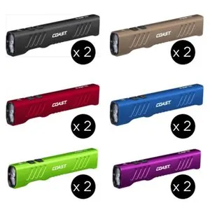 COAST Slayer Pro Flashlight - Assorted Colors, 1150 Lumen, 12 Pack