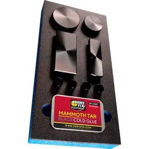 Dent Fix Do you already have a Slide Hammer and want to get into GPR? No problem this is the kit for you! The Cold Adhesive Glue Pad Set with Mammoth Tar DF-CGS72 is a lightweight kit that is a great way for auto body professionals to quickly and safely move large areas of metal efficiently when paired with a separately sourced Slide Hammer.