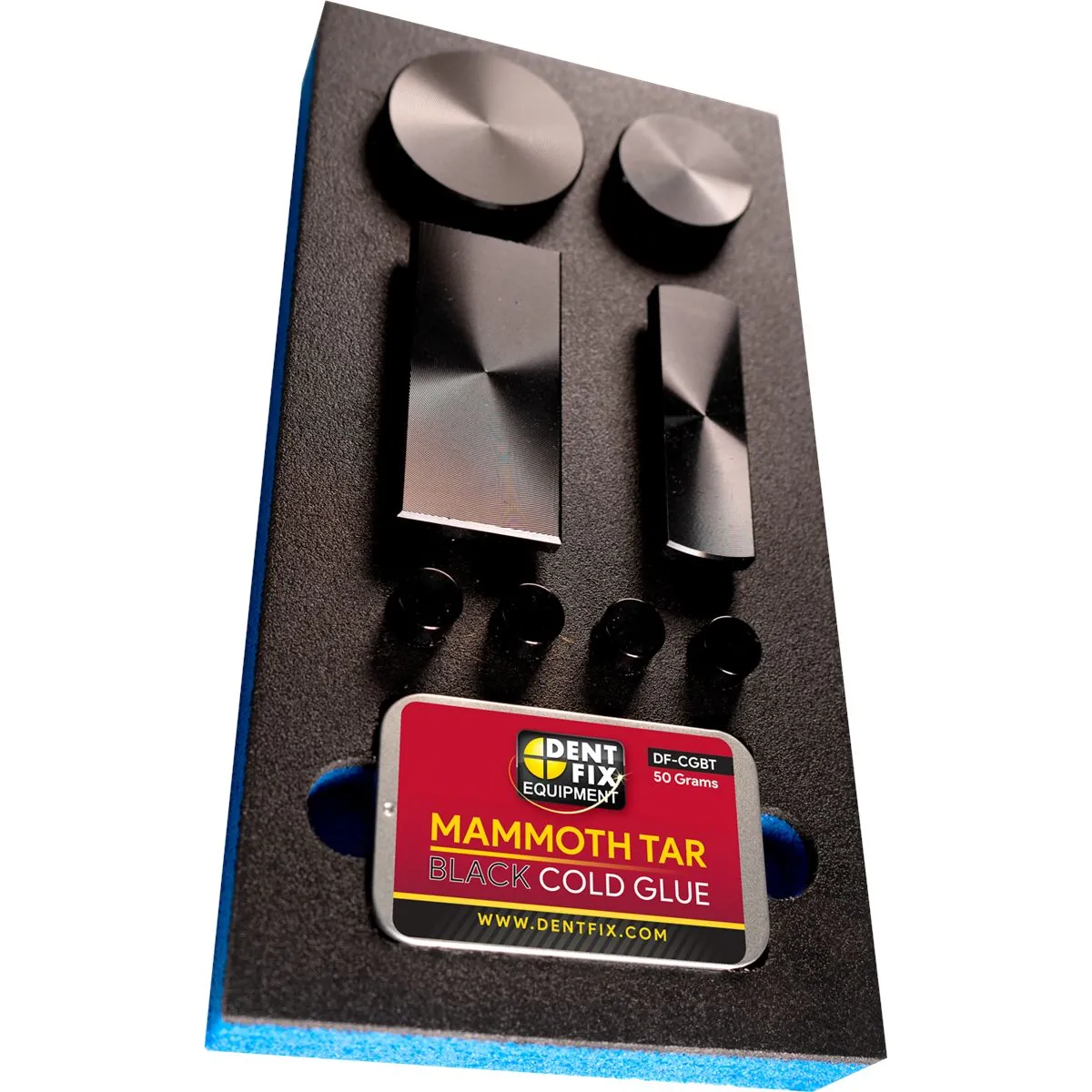 Dent Fix Do you already have a Slide Hammer and want to get into GPR? No problem this is the kit for you! The Cold Adhesive Glue Pad Set with Mammoth Tar DF-CGS72 is a lightweight kit that is a great way for auto body professionals to quickly and safely move large areas of metal efficiently when paired with a separately sourced Slide Hammer.