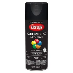 Krylon Satin Black; 12 oz. Aerosol