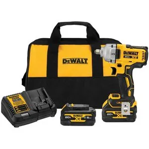 DeWalt 20V MAX* XR 1/2-in. Mid-Range Impact Wrench with Hog Ring Anvil and Oil-Resistant Batteries Kit