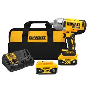 DeWalt 20V MAX* XR 1/2-in. High Torque Impact Wrench with Hog Ring Anvil Kit with (2) 5.0 Ah Batteries & Charger Kit