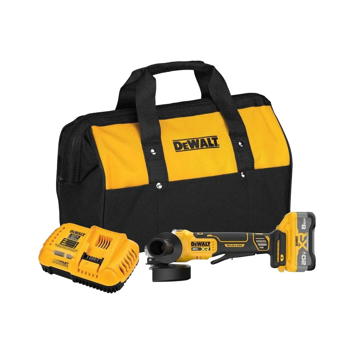 DeWalt 20V MAX* XR Brushless Cordless 4-1/2-in. - 5-in. Angle Grinder Kit