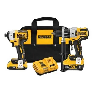 DeWalt 20V MAX XR Hammer Drill with POWER DETECT Tool Technology and Impact Driver Combo Kit