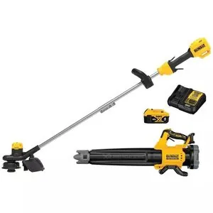 DeWalt 20V Lithium-Ion Cordless String Trimmer and Blower Combo Kit with 5.0 Ah Battery and Charger