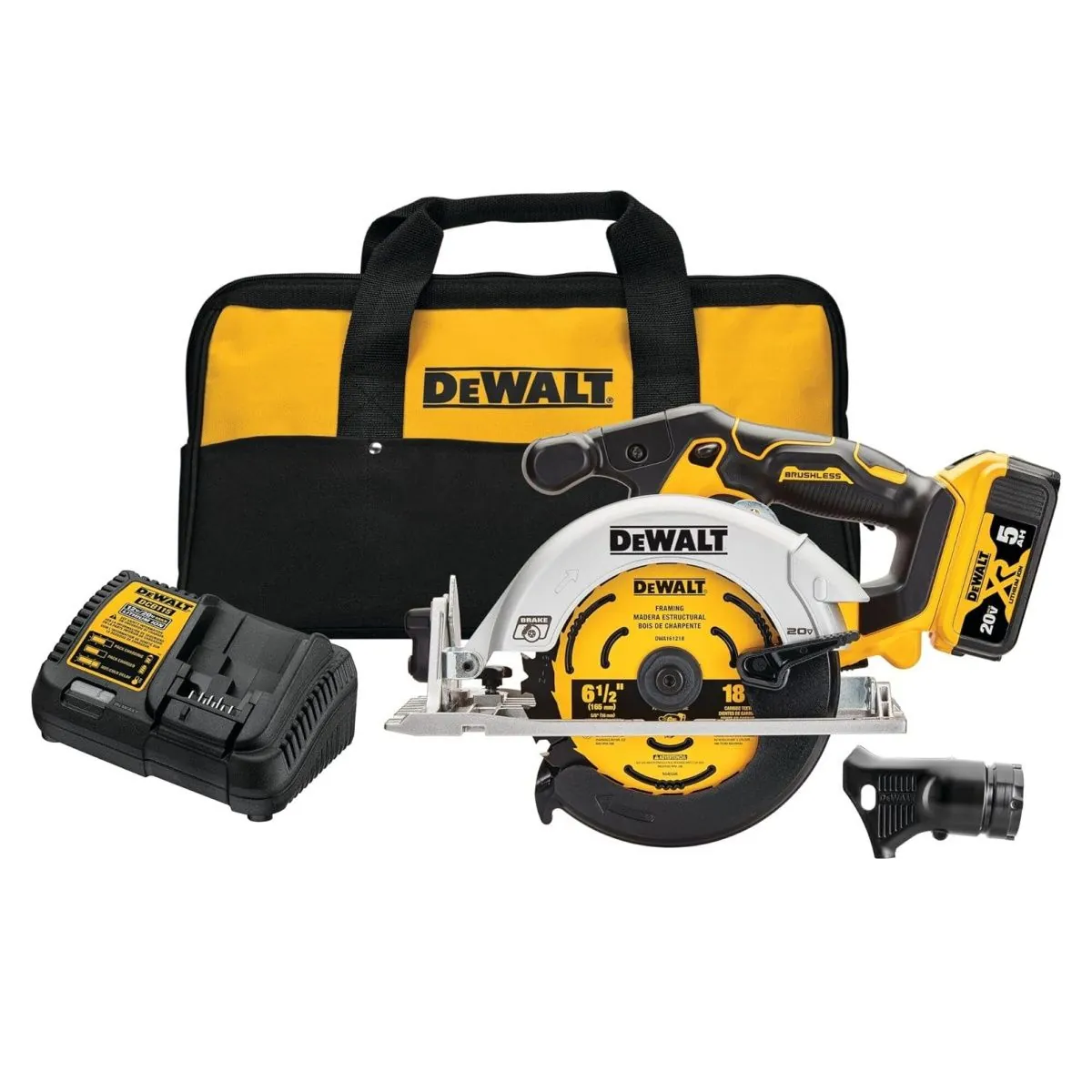 DeWalt 20V MAX* XR 6-1/2-in. Brushless Cordless Circular Saw Kit