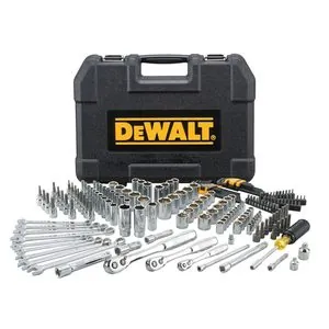 DeWalt Drive Socket Set For Mechanics, 200-Piece, 1/4" & 3/8" & 1/2" Drive, Mm/SAE