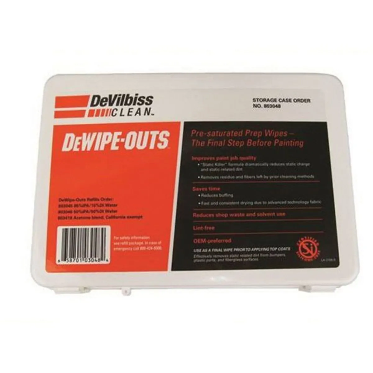 Devilbiss DeWipe-Outs 803048 Refill Case, Pack Packing